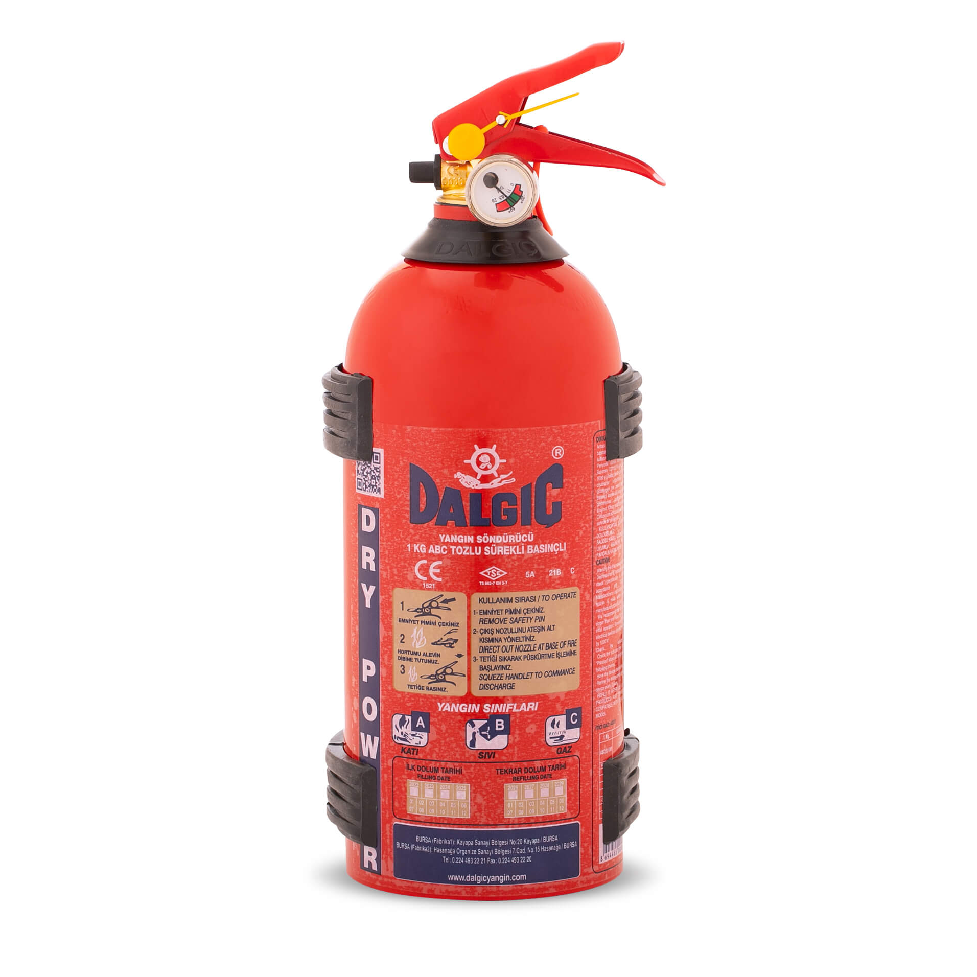 1KG - Tozlu Yangın Söndürücü