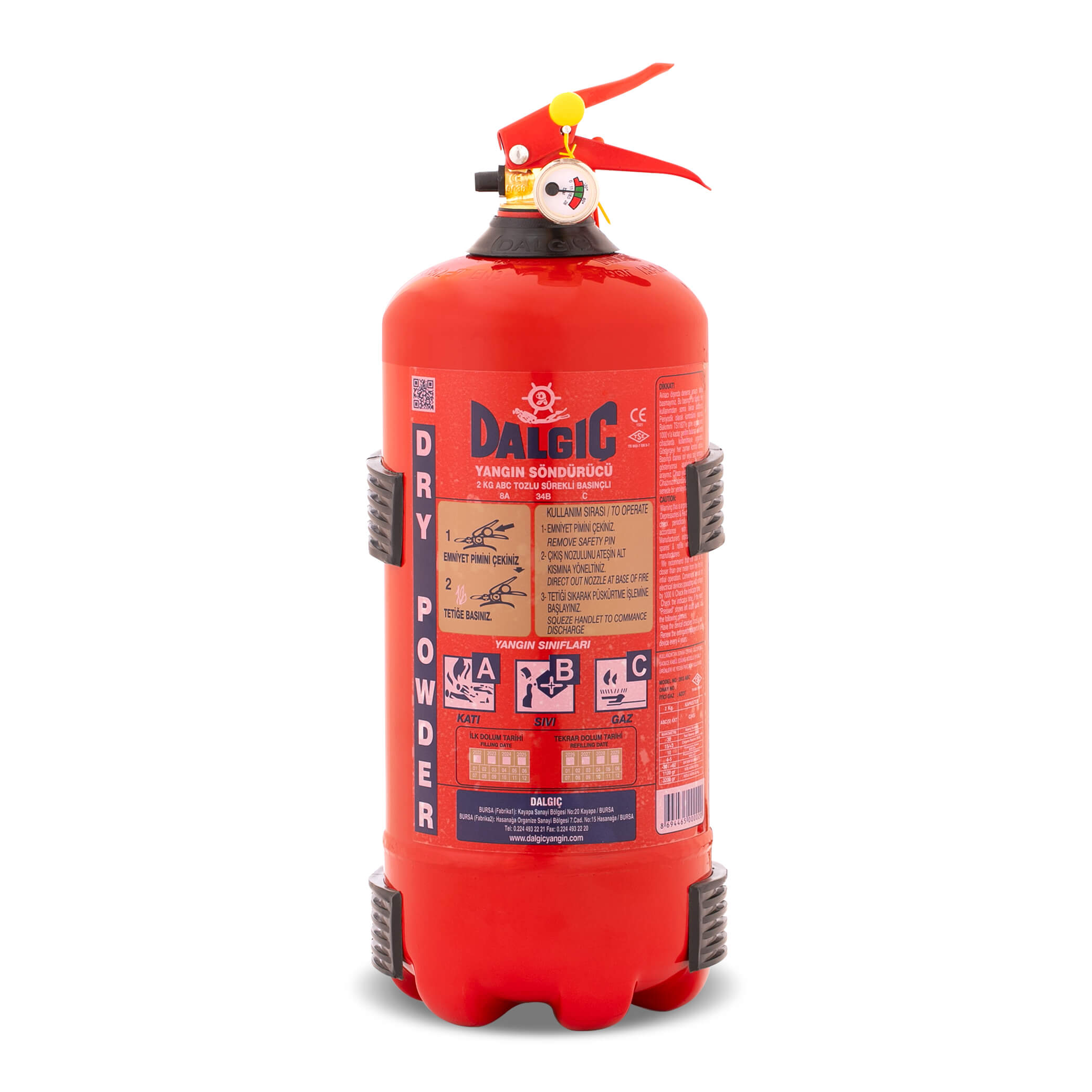 2KG - Tozlu Yangın Söndürücü