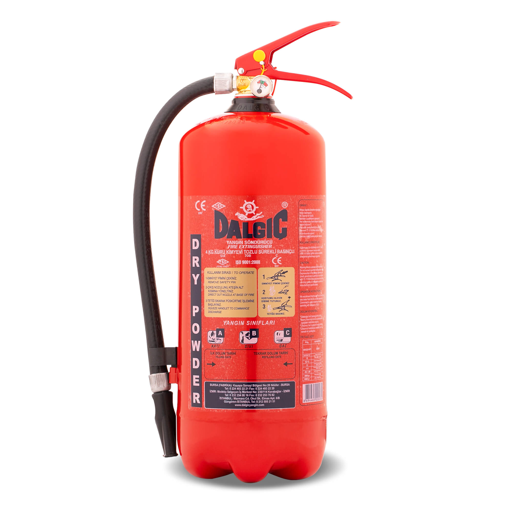 4KG - Tozlu Yangın Söndürücü