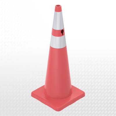 90 cm PVC Trafik Konisi (Çift reflektifli) - Dörtgen
